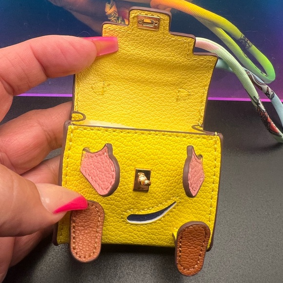 Yellow Mini Bag with Pink and Brown Accents - Picture 6 of 8